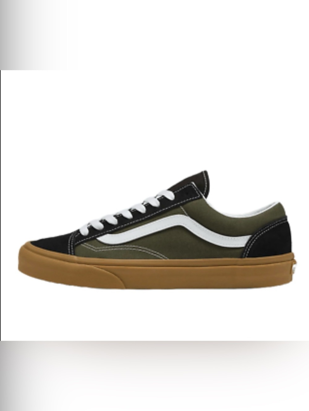 New Vans Style 36 2-Tone Black / Olive Green Gum Sole Sneakers